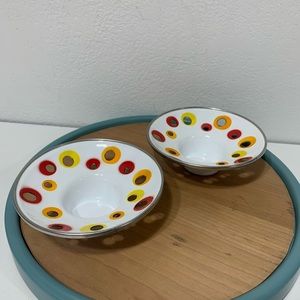 Vintage IKEA Votive Tea Light Candle Holders Modern Metal enamel Polka Dots